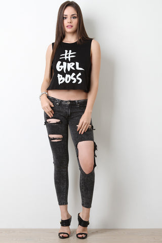Girl Boss Sleeveless Crop Top