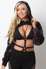 Bleached Cutout Hooded Crop Top