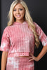 Tie Dye Distressed Holes Hooded Crop Top