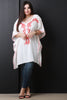 V-Neck Embroidery Poncho Top