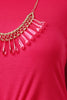 Beaded Necklace Twisted Knot High Low Maxi Top
