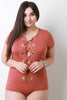 Eyelets Lattice Bodysuit