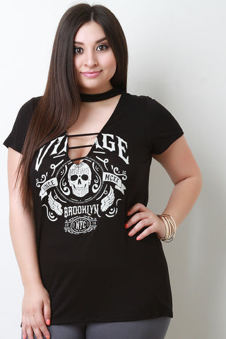 Vintage Skull Caged Yoke Tee
