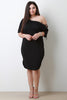 One-Shoulder Eyelet Trim Midi Dress
