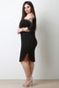 One-Shoulder Eyelet Trim Midi Dress