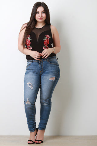 Floral Embroider Bodysuit