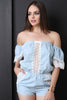 Crochet Bardot Bell Sleeve Romper