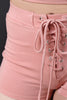 Corset Lace-Up High Waisted Shorts