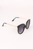 Oversized Metallic Accent Mirrored Sunglasses