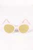 Oversized Metallic Accent Mirrored Sunglasses
