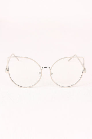 Oversized Clear Lense Cat Eye Glasses