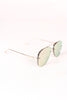 Double Bridge Mirrored Lens Aviator Sunglasses