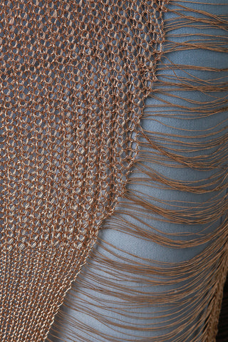 Metallic Knit Distress Side Longline Vest Top