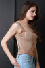 Distress Metallic Knit Crop Top