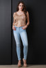 Distress Metallic Knit Crop Top