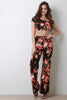 Boat Neck Floral Crop Top