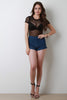 Semi-Sheer Mesh Short Sleeve Bodysuit