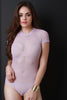 Semi-Sheer Mesh Short Sleeve Bodysuit