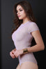 Semi-Sheer Mesh Short Sleeve Bodysuit