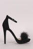 Wild Diva Lounge Suede Faux Fur Band Stiletto Heel
