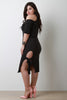 High Waist Side Self-Tie Midi Skirt
